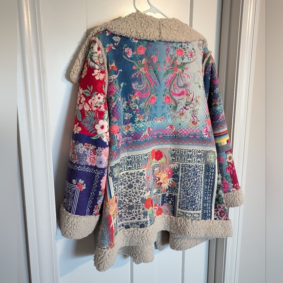 Johnny Was Anna Open Front Sherpa Jacket sz S/M - Picture 7 of 10